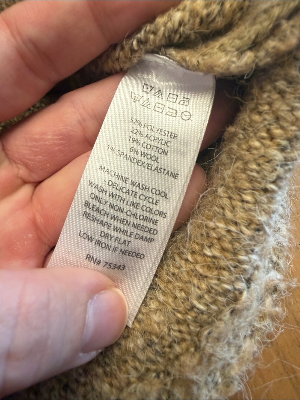 William Rast Light Taupe Mock Neck Wool Blend Sweater | Quiet Luxury | M - Picture 7 of 7